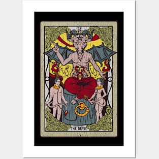 The Devil Tarot Card Gift I Satanic Occult Baphomet print Posters and Art